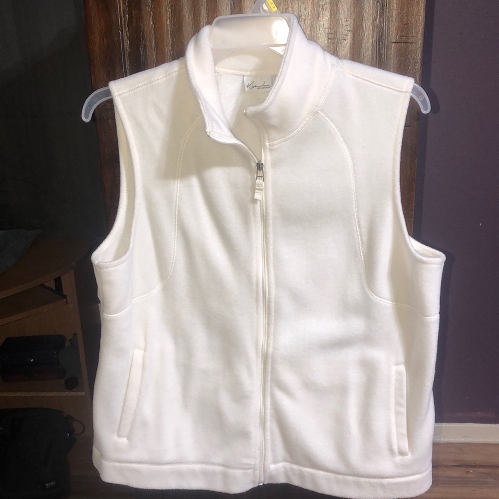 Womens white Sherpa vest